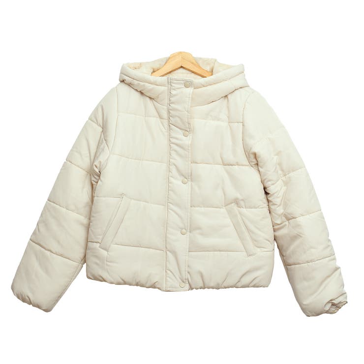 ⭐︎ぽむ⭐︎フード付きダウンジャケット S ベージュ 3ecdce3c6f8491d8fb433913ce0e30