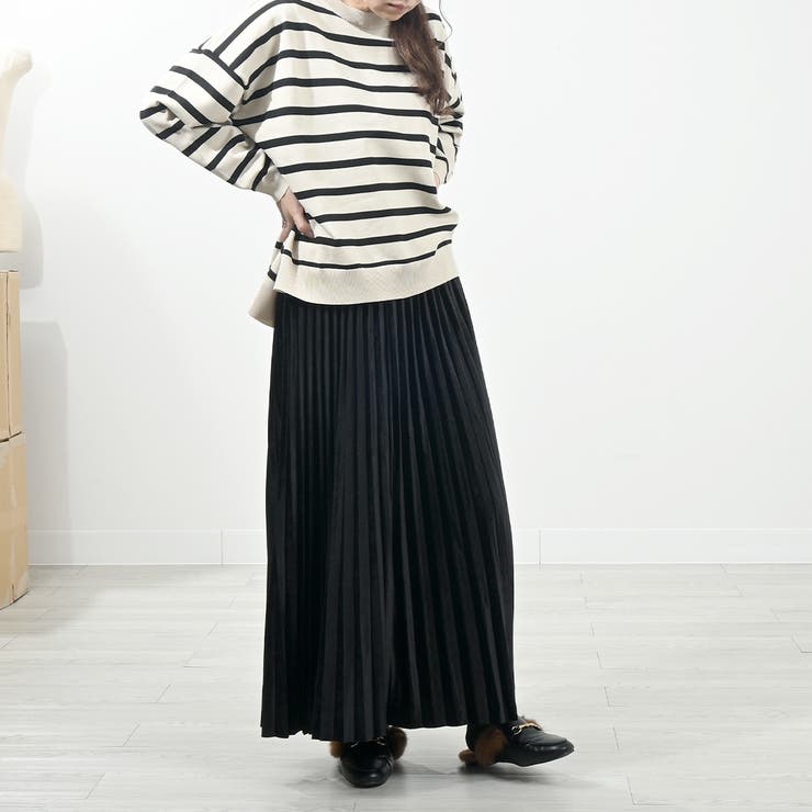 herlipto ベロア トップス＆スカート 短め 上下セット ロングプリーツ 