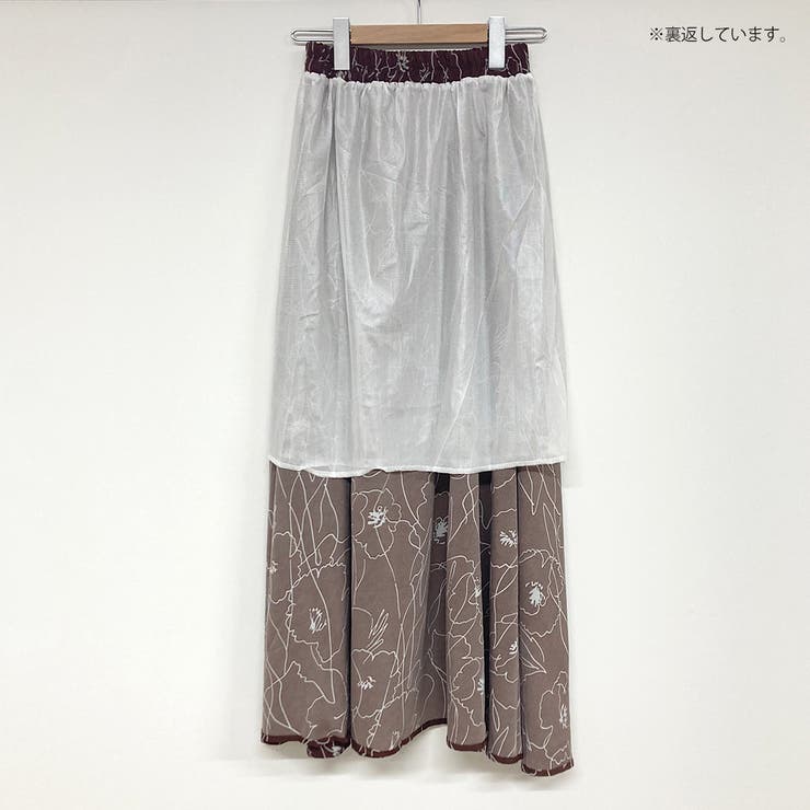 モダン花柄マキシスカート さらっと落ち感 フレア | Felt Maglietta | 詳細画像11 