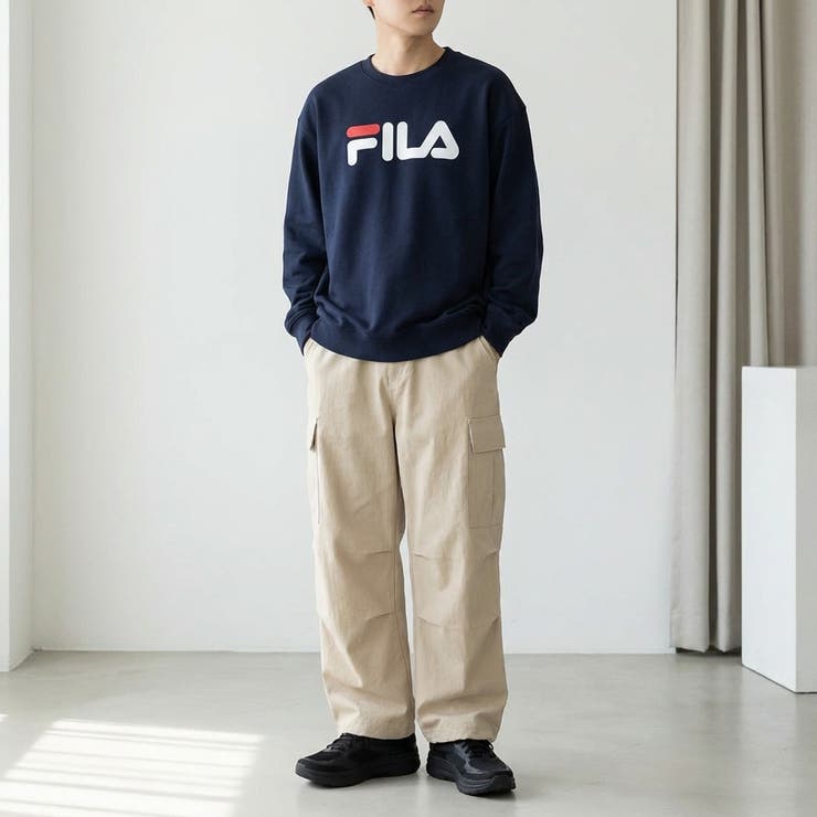 PTクルーネックトレーナー 裏起毛スウェットトップス プルオーバー | FILA | 詳細画像3 