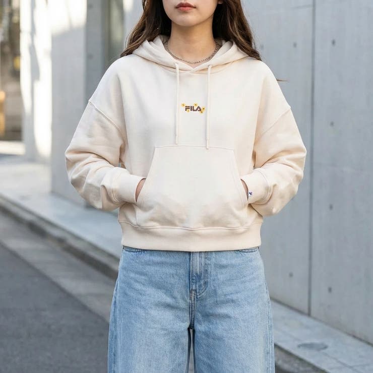 プルオーバーフーディ ショート丈パーカー レディース | FILA | 詳細画像2 