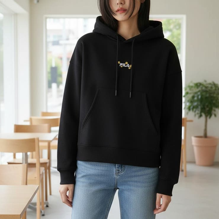 プルオーバーフーディ ショート丈パーカー レディース | FILA | 詳細画像3 