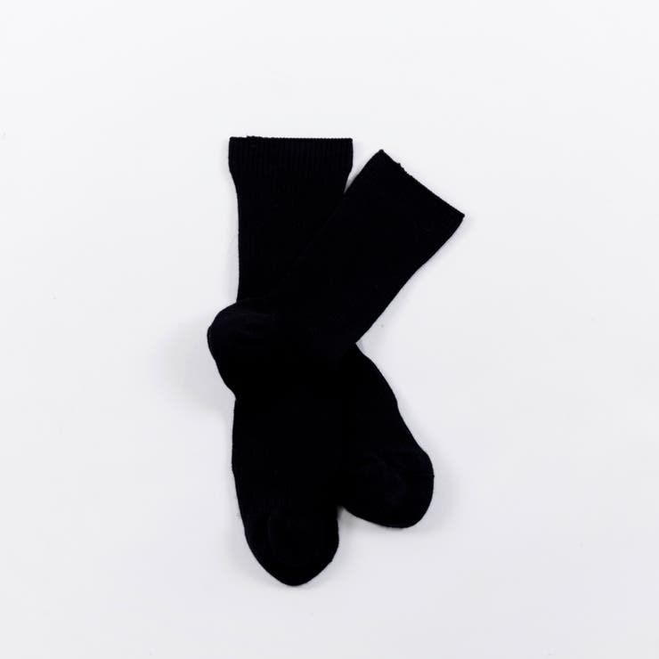 黒 | 4足組クルー丈 無地 リブ | Filloie