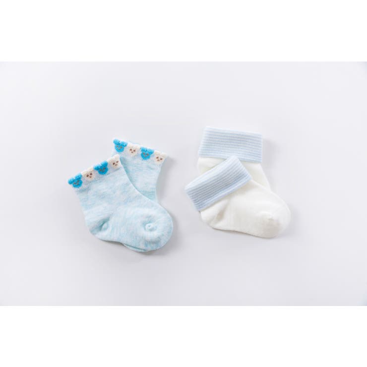 ウスアオ | 新生児 2足組 靴下 | Filloie
