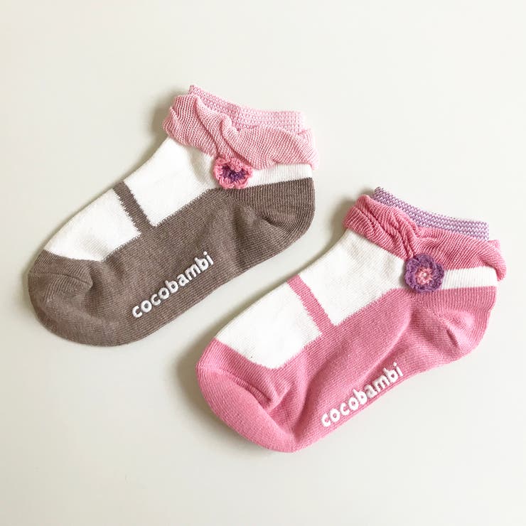 ピンク・ブラウン | 2足組 ショート ソックス | Filloie