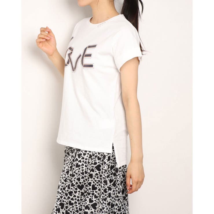 &LOVE/アンドラブ】幸せパールビジューのLOVETシャツ[品番