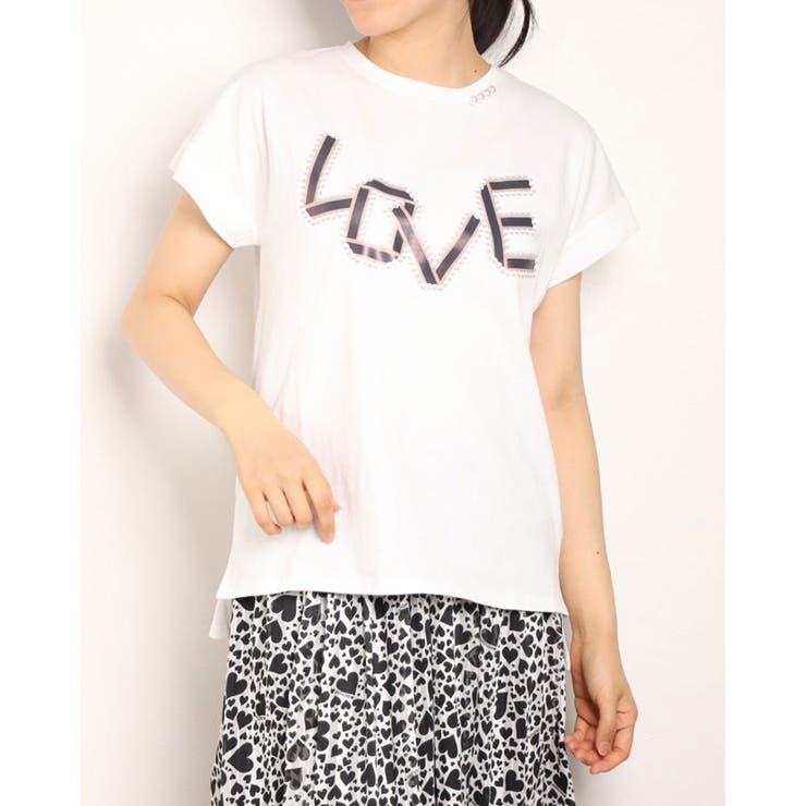 【&LOVE/アンドラブ】幸せパールビジューのLOVETシャツ