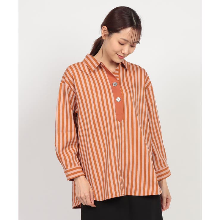 pierre cardin diffusion】配色アクセントのストライプシャ…[品番 