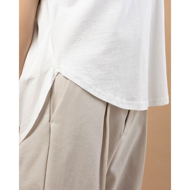 【Perle Peche】シルケットバックタックVネックカットソー | FINE  | 詳細画像5 