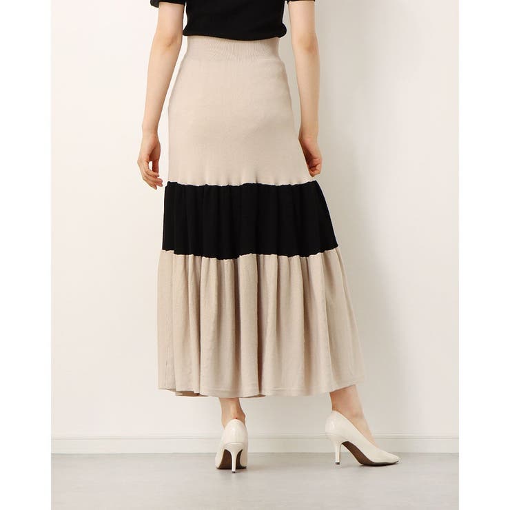 ROYAL PARTY】配色ティアードニットスカート[品番：FINW0002442]｜FINE  