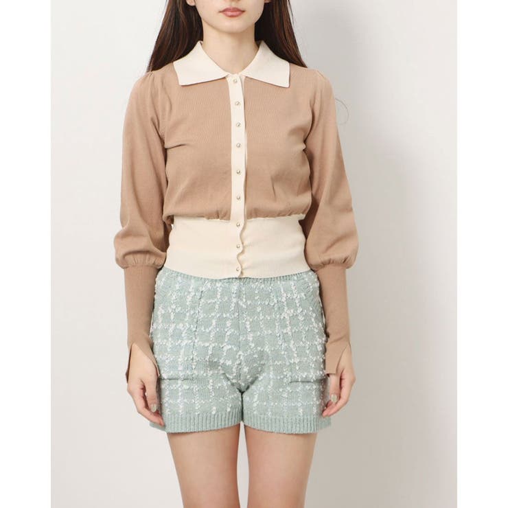 Royal Party ロイヤルパーティー 襟付バイカラーニットカーディガン 品番 Finw Fine ファイン のレディースファッション通販 Shoplist ショップリスト