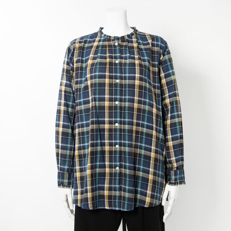 ネイビー系 | インド綿ラフ染めチュニックシャツ | FINE