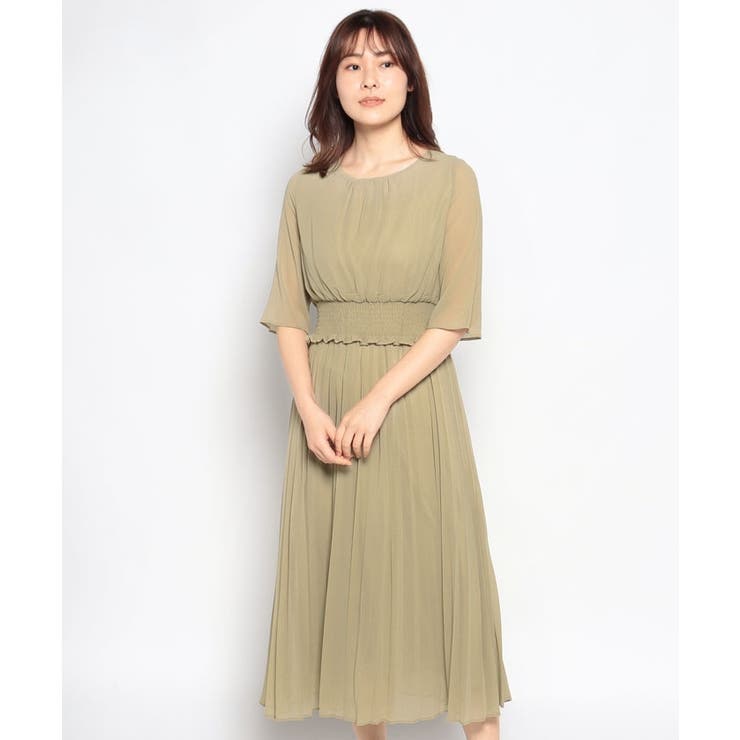 Gready Brilliant】シフォンシャーリングプリーツワンピース Gready Brilliant】シフォンシャーリングプリーツワンピース