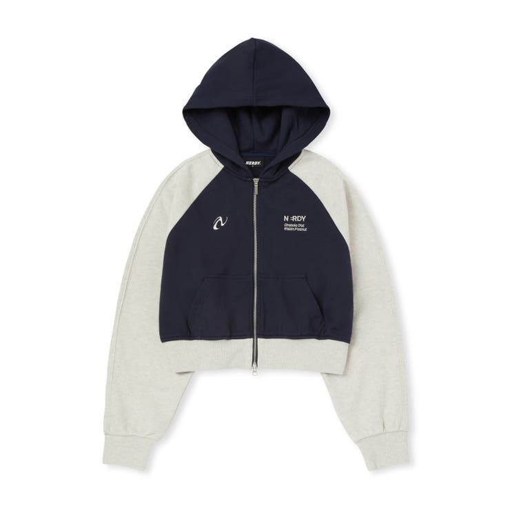 NERDY】RAGLAN CROPPED HOODIE ZIP-UP[品番：FINW0007015]｜FINE
