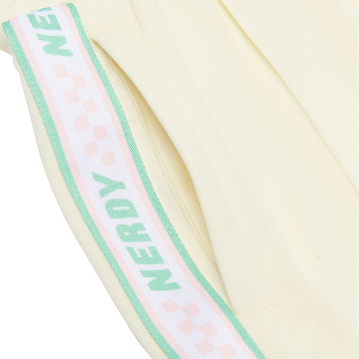 ☆NERDY☆ Checkerboard Tape Track Pants Cream セール】NERDY チェッカーボードテープトラックハーフパンツ