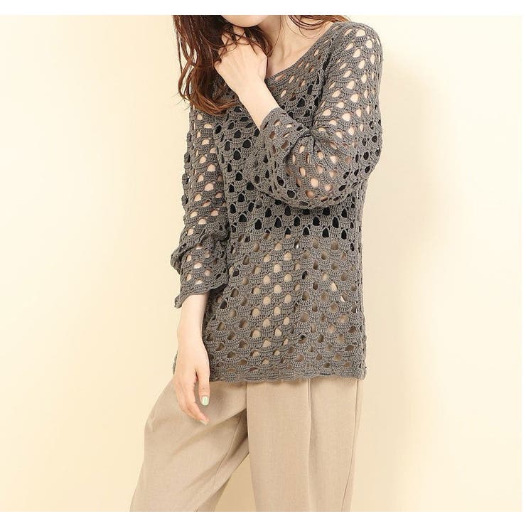 【Rename】【Rename/リネーム】かぎ針編み風 ニット Rename】かぎ針編み風 ニット[品番：FINW0001402]｜FINE