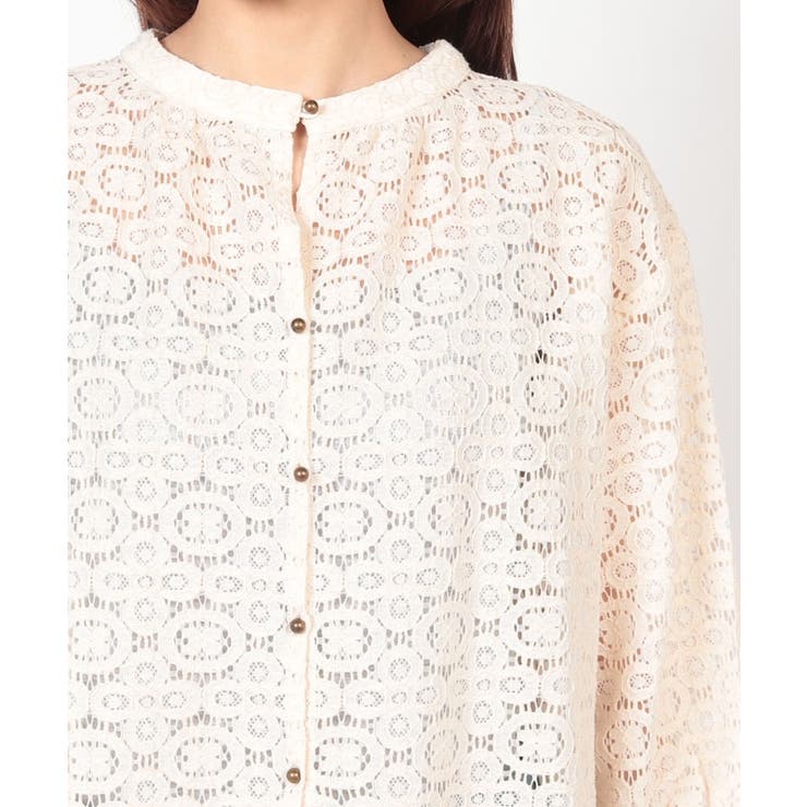 【Rename】パフ袖刺繍ブラウス | FINE  | 詳細画像4 