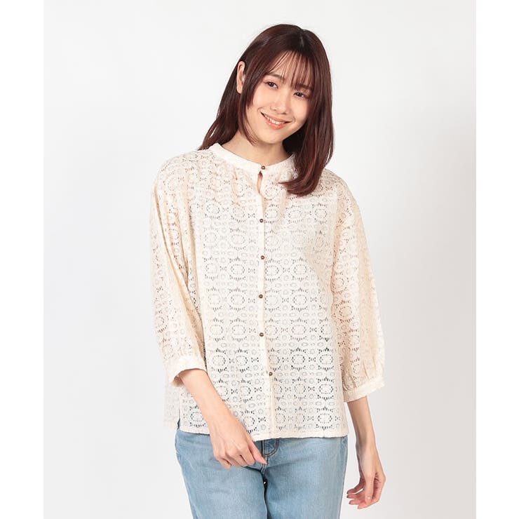 ベージュ | 【Rename】パフ袖刺繍ブラウス | FINE 