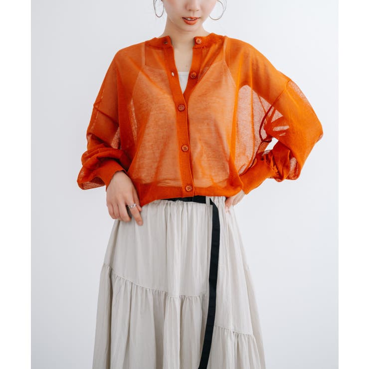 【refinedworks】透け感を楽しむ。クルーネックシアーカーディガン！ | refinedworks | 詳細画像12 