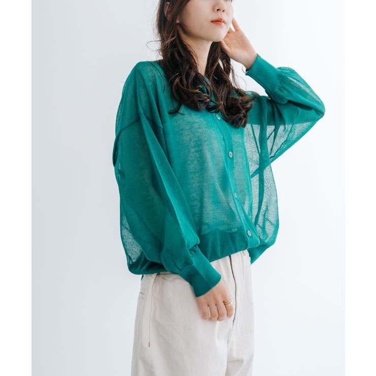 【refinedworks】透け感を楽しむ。クルーネックシアーカーディガン！ | refinedworks | 詳細画像17 