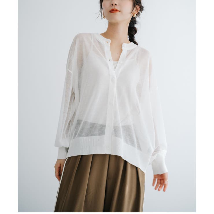 【refinedworks】透け感を楽しむ。クルーネックシアーカーディガン！ | refinedworks | 詳細画像2 