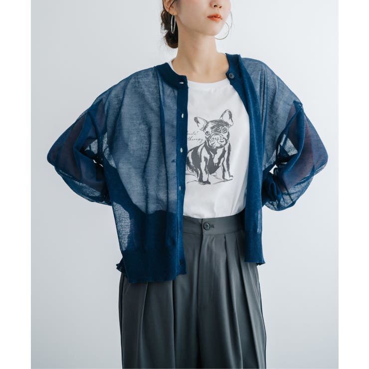 【refinedworks】透け感を楽しむ。クルーネックシアーカーディガン！ | refinedworks | 詳細画像23 