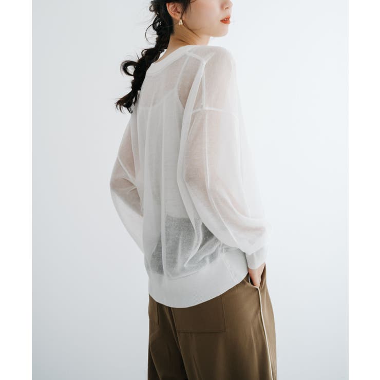 【refinedworks】透け感を楽しむ。クルーネックシアーカーディガン！ | refinedworks | 詳細画像5 