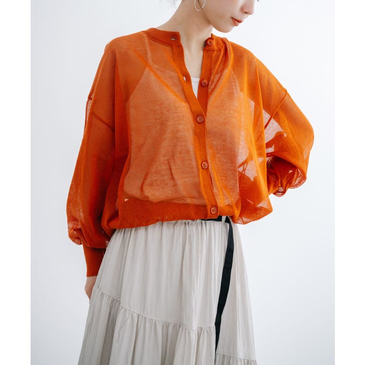 【refinedworks】透け感を楽しむ。クルーネックシアーカーディガン！ | refinedworks | 詳細画像9 