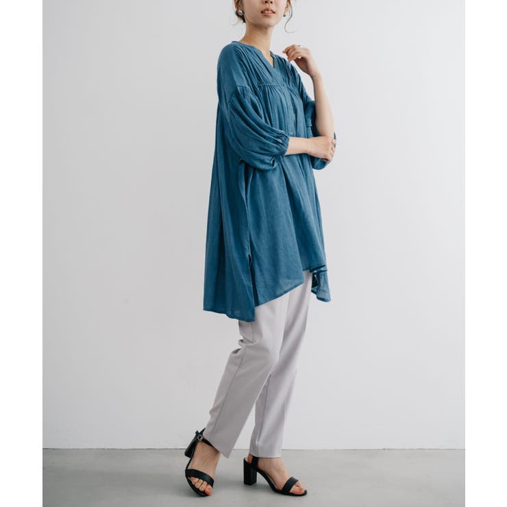 L】サテンコンビ チュニック(トップス)｜TO BE CHIC(トゥー ビー