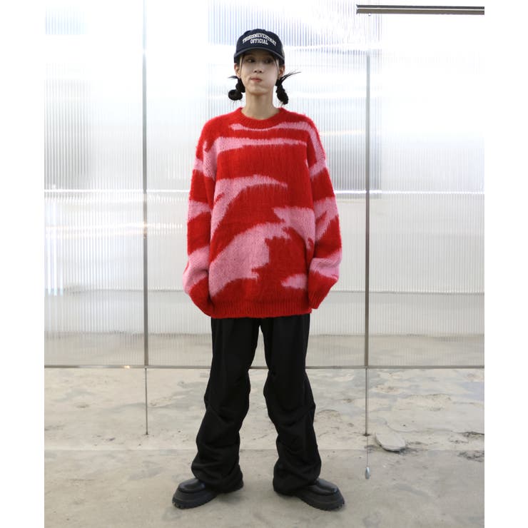 UNISEX】ジブラ モヘア ラウンドニット[品番：FOLW0001953]｜FOLLOWIN