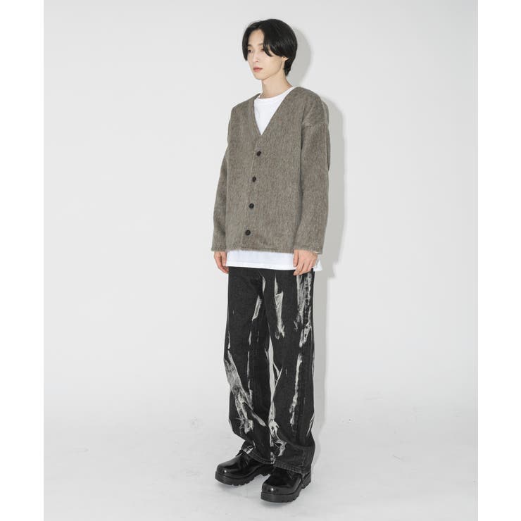 UNISEX】アンゴラオーバーフィットVネックカーディガン[品番