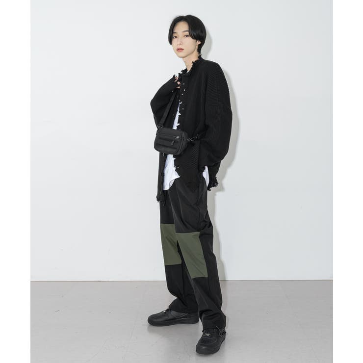 UNISEX】ダメージオーバーフィットビンテージニットカーディガン[品番