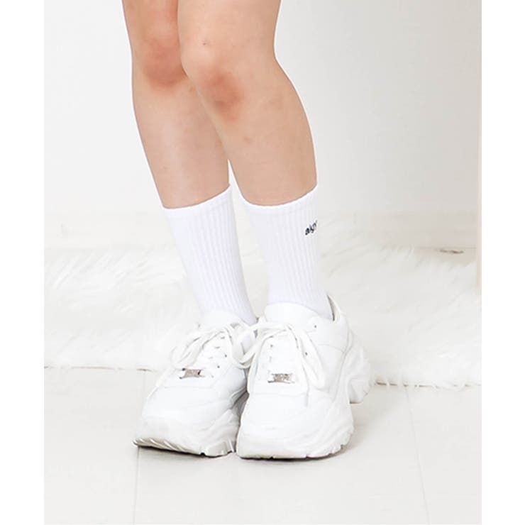 オフホワイト | 【抗菌防臭】algyロゴクルーソックス1 | F.O.Online Store