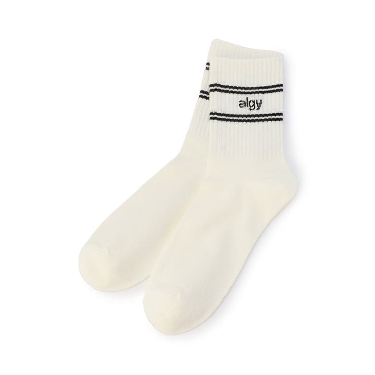 アイボリー | ダブルラインクルーソックス | F.O.Online Store