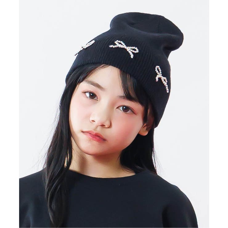 ブラック | メタルりぼんニット帽 | F.O.Online Store