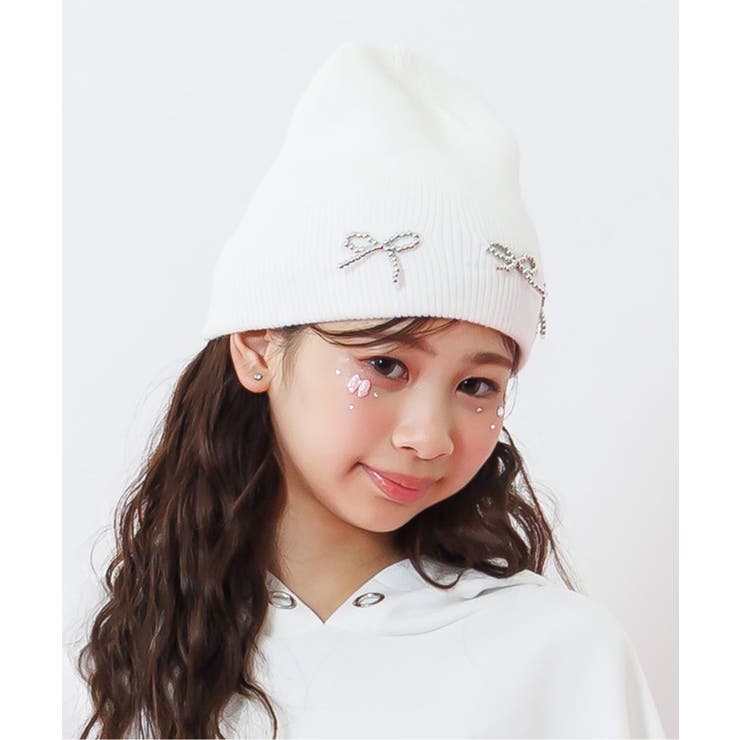 オフホワイト | メタルりぼんニット帽 | F.O.Online Store