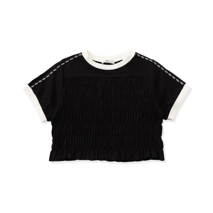 ブラック | クロップドシャーリングラインT | F.O.Online Store