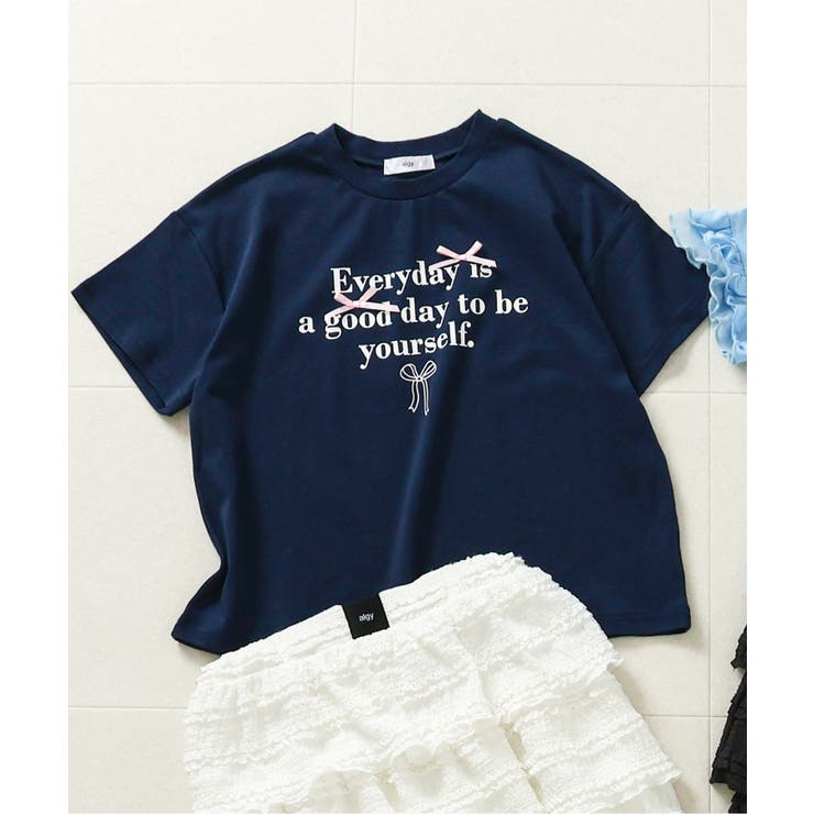 ネイビーブルー | シルケット加工りぼん付きロゴT | F.O.Online Store