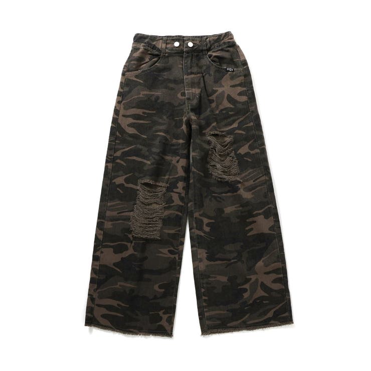 迷彩柄 | ウエスト調節できるグランジワイドパンツ | F.O.Online Store