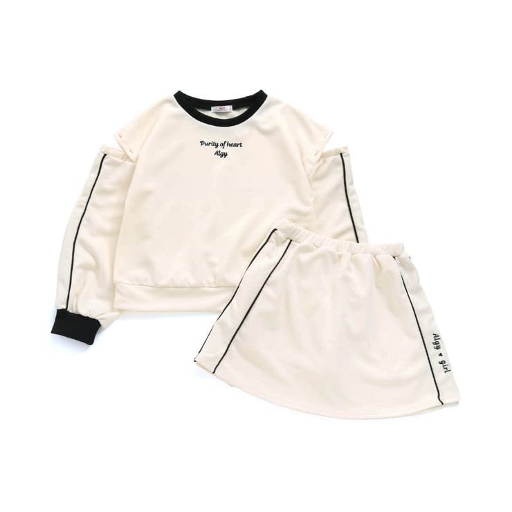 肩開きライントレーナー＆スカパンセット[品番：FOKK0018976]｜F.O. 