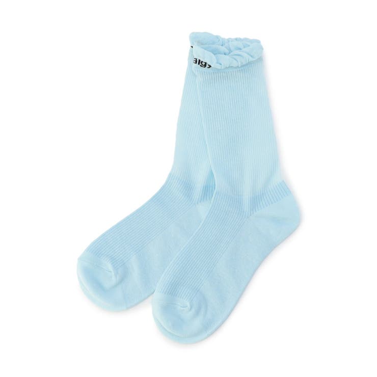 サックス | ハリヌキシースルークルーソックス | F.O.Online Store