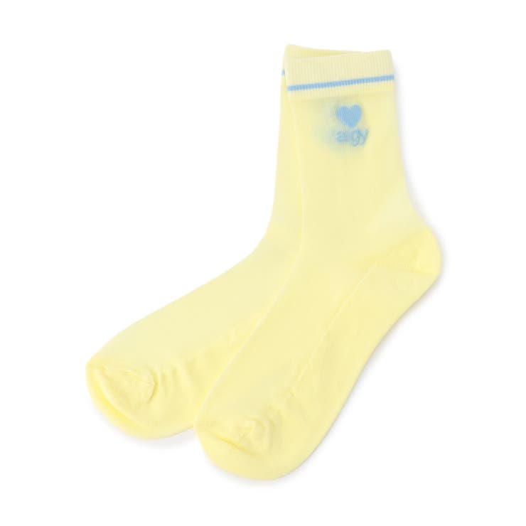 イエロー | ハートロゴシアークルーソックス | F.O.Online Store
