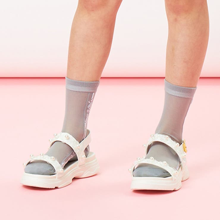 グレー | タテロゴフリルシースルークルーソックス | F.O.Online Store