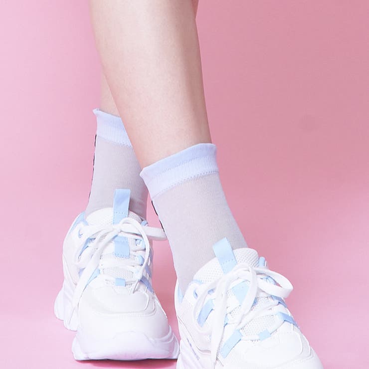 サックス | タテロゴフリルシースルークルーソックス | F.O.Online Store