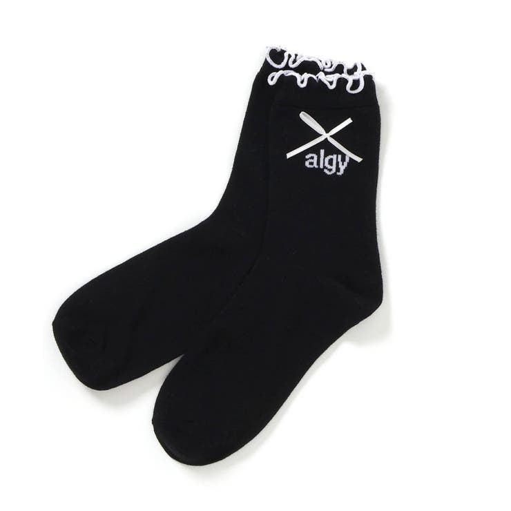 ブラック | りぼん付きメロークルーソックス | F.O.Online Store
