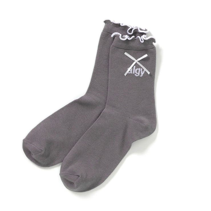 グレー | りぼん付きメロークルーソックス | F.O.Online Store
