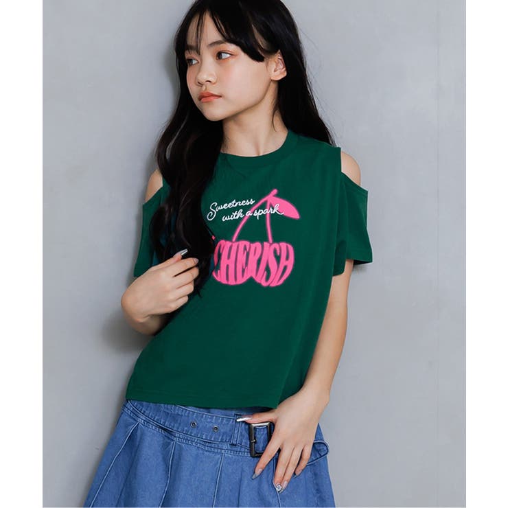 グリーン | チェリーロゴカラバリTシャツ | F.O.Online Store
