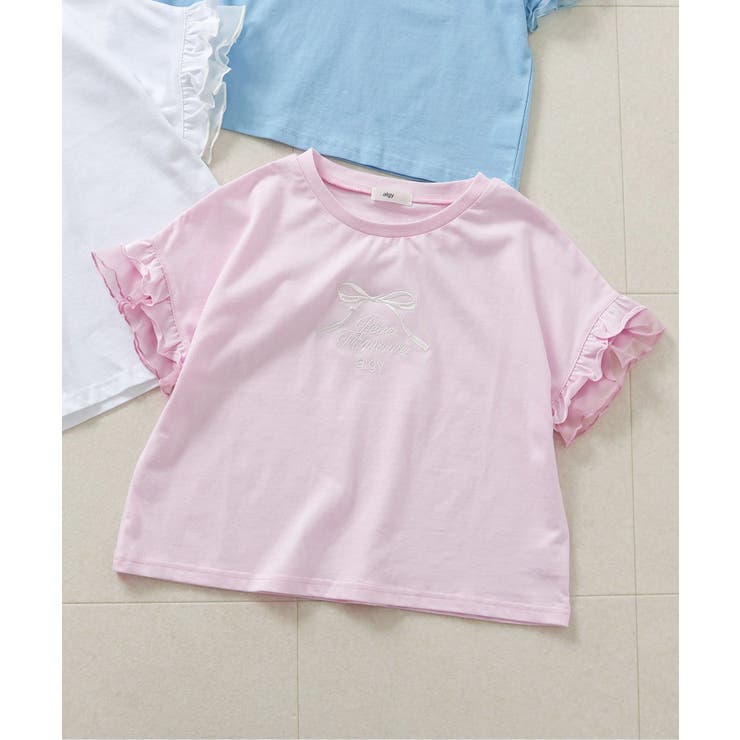ピンク | フリル袖りぼんT | F.O.Online Store