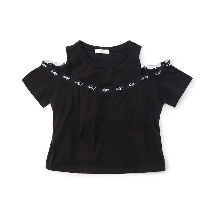 ブラック | パット付きロゴゴム肩あきT | F.O.Online Store