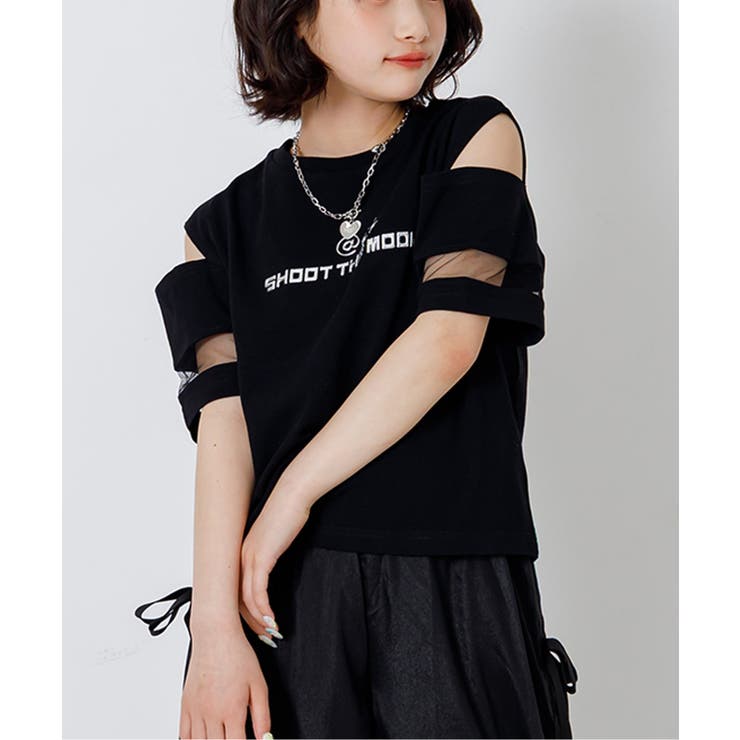 ブラック | 肩あきシアーメタルロゴT | F.O.Online Store